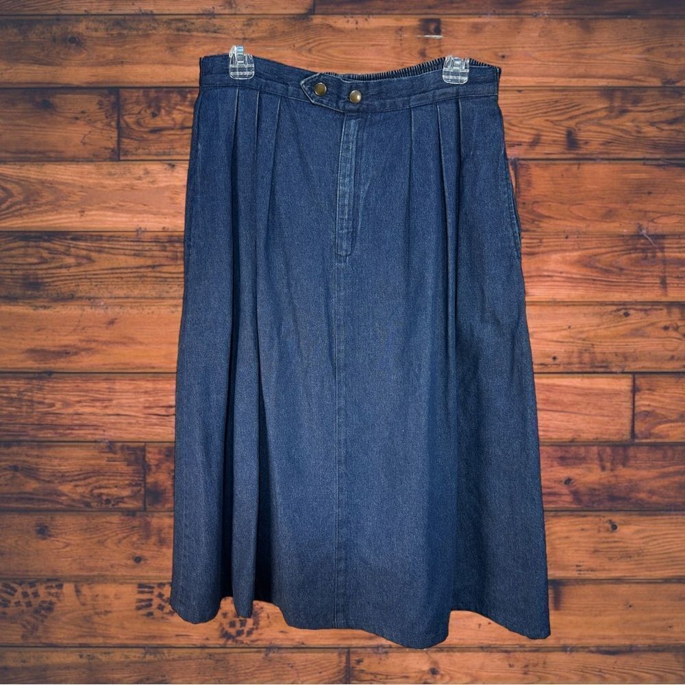 5 for $25🔥Vintage Denim Blue Elastic Waist Skirt Medium